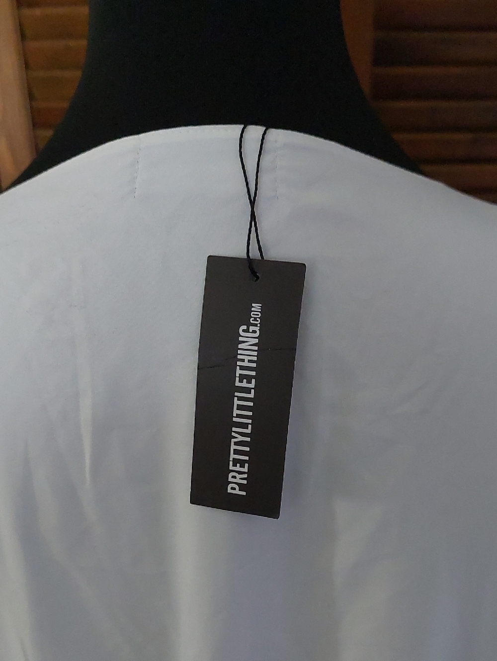 NWT PrettyLittleThing White Puff Sleeve Puffball Hem Shift Mini Dress Sz 18 - Picture 9 of 11